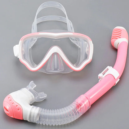 Kids Duikmasker en Snorkel Set | Zwembril met Gehard Glas, Panoramisch Zicht & Dry Top