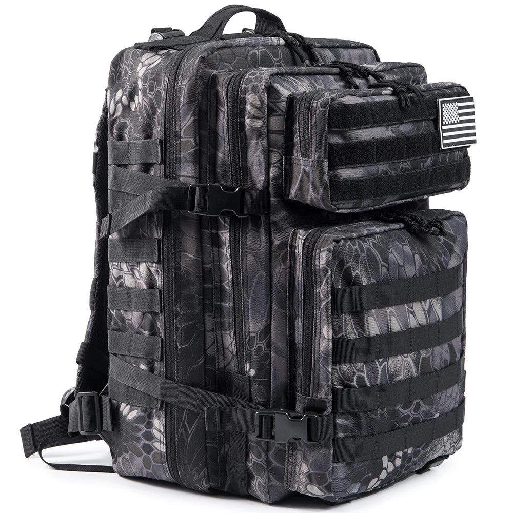 45L Tactische Rugzak met Molle – Grote Outdoor Backpack voor 3 Dagen Hiking, Trekking & Kamperen