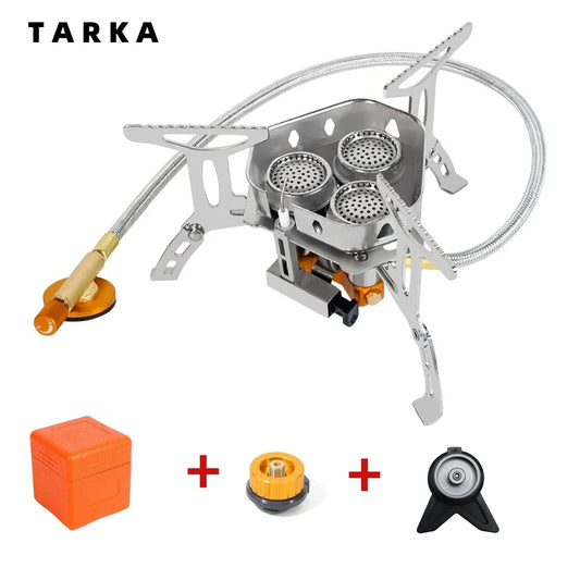 3-Koppige Gasbrander – Draagbare Vouwbare Campingkachel 5800W, Outdoor Hiking & BBQ