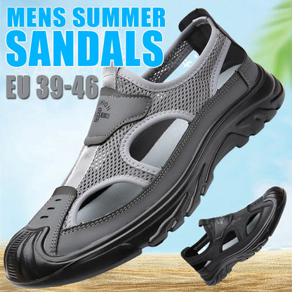 Zomerse Ademend Heren Baotou Sandalen – Lichtgewicht Gladiator Sandalen met Mesh, Anti-slip & Casual Strand Schoenen