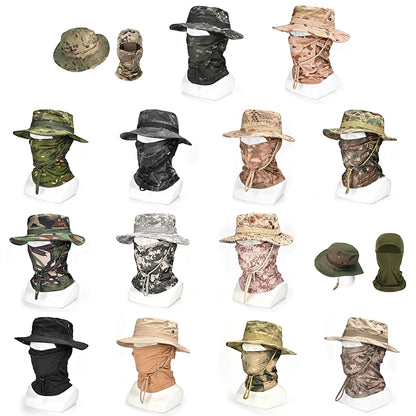 Tactische Camouflage Hoed met UV-bescherming - Verstelbare Outdoor Boonie Hoed voor Hiking, Vissen en Zonbescherming