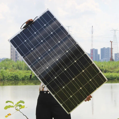 12V Flexibel Monokristallijn Zonnepaneel – 100W tot 600W Waterdicht Solar Panel voor RV & Boot