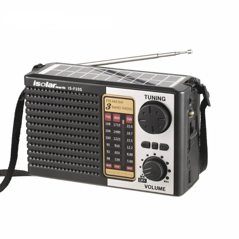 Draagbare Bluetooth Speaker met LED Zaklamp en Full Band Radio – AM/FM/SW, Solar Opladen, Noodradio met MP3 Speler en Bluetooth 5.0