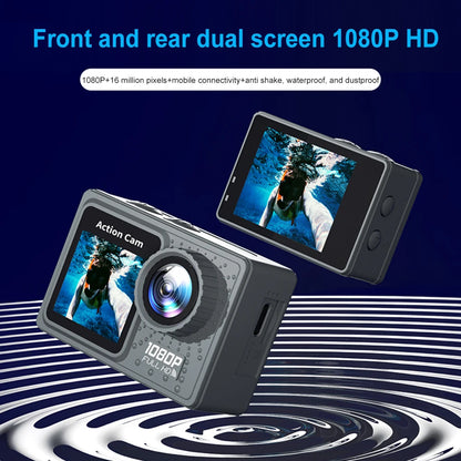 1080P/30FPS WiFi Actiecamera - 2.0" Scherm, 30m Waterdicht, 120° Groothoek Sport Camcorder met Accessoires Kit
