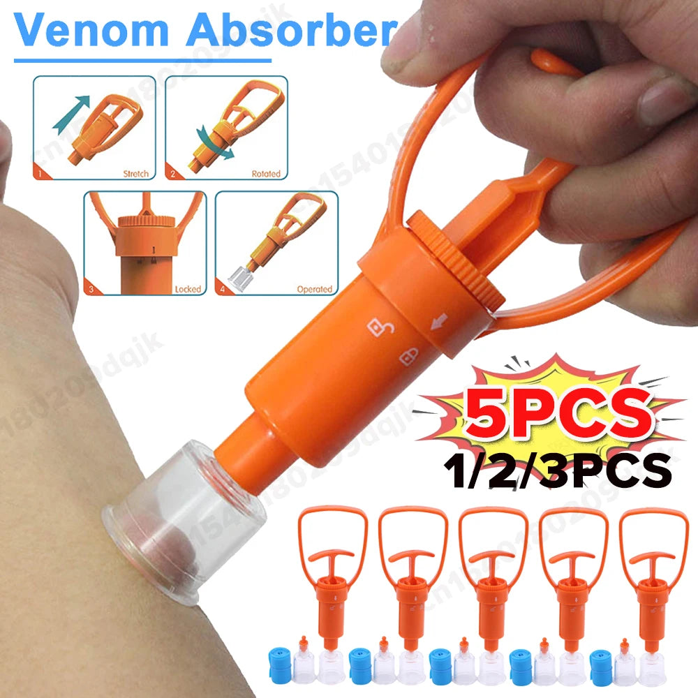 1-5 Pieces Safety Venom Protector - Extractor Suction Pump for Snake, Mosquito and Bee Stings