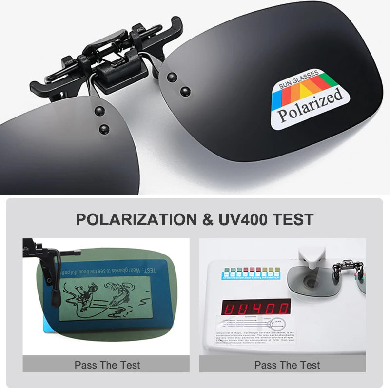 Polarized Clip Zonnebril Set – 2 Stuks Myopie Clip-on Zonnebril voor Rijden, Vissen & Nachtzicht