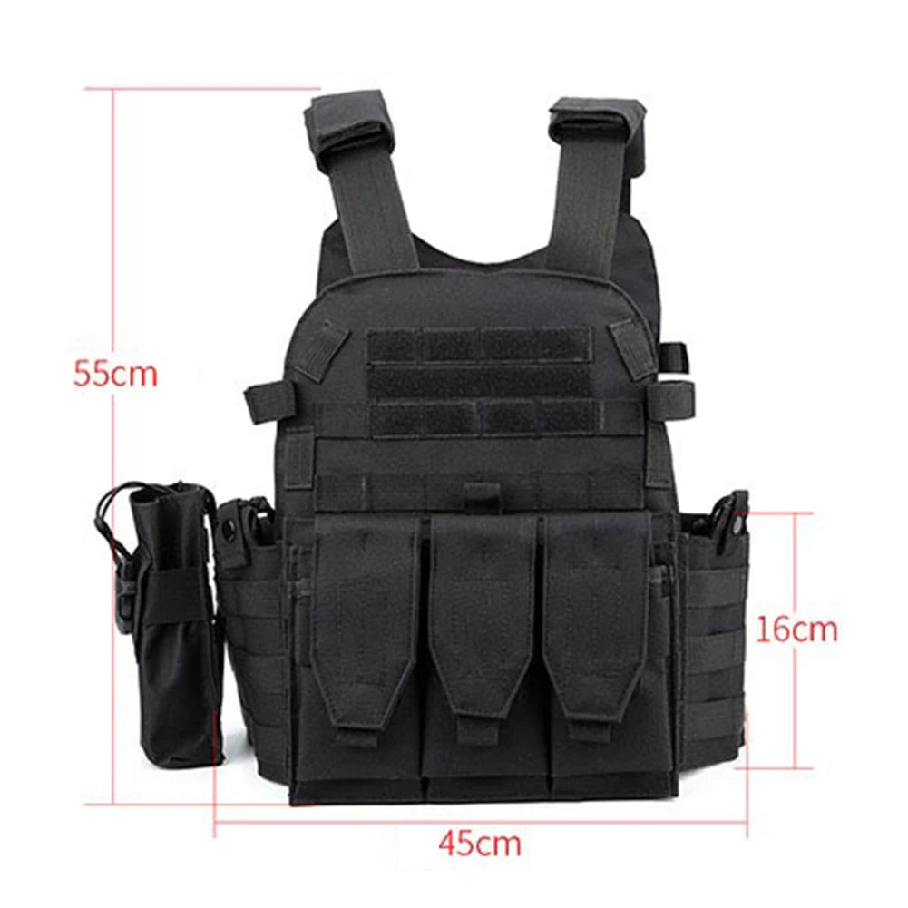 Tactisch Nylon Vest met MOLLE – Militair Combat Vest voor Airsoft, Jacht & Outdoor Training