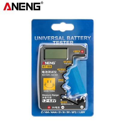 Button Cell en Universele Batterijtester – LCD Display voor 9V, AA, AAA, D, N en 1.5V/3V Knopcelbatterijen – Huishoudelijke Batterijtester