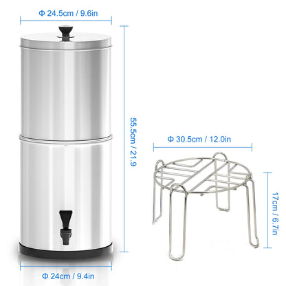Gravity Water Filter Systeem - 11L Waterfiltratie Emmer Voor Thuis, Camping en Noodvoorbereiding