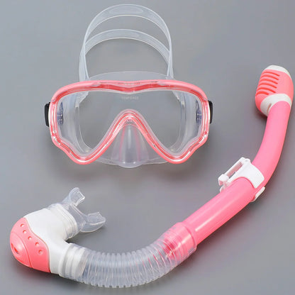 Kids Duikmasker en Snorkel Set | Zwembril met Gehard Glas, Panoramisch Zicht & Dry Top