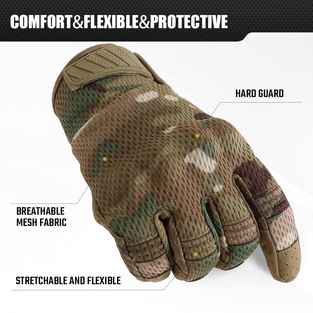 Camo Touchscreen Tactische Handschoenen – Outdoor Handschoenen voor Jacht, Schieten, Fietsen & Hiking