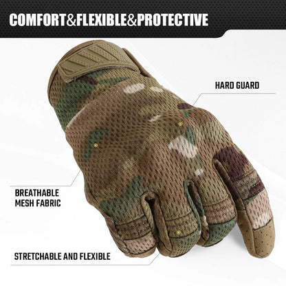 Camo Touchscreen Tactische Handschoenen – Outdoor Handschoenen voor Jacht, Schieten, Fietsen & Hiking