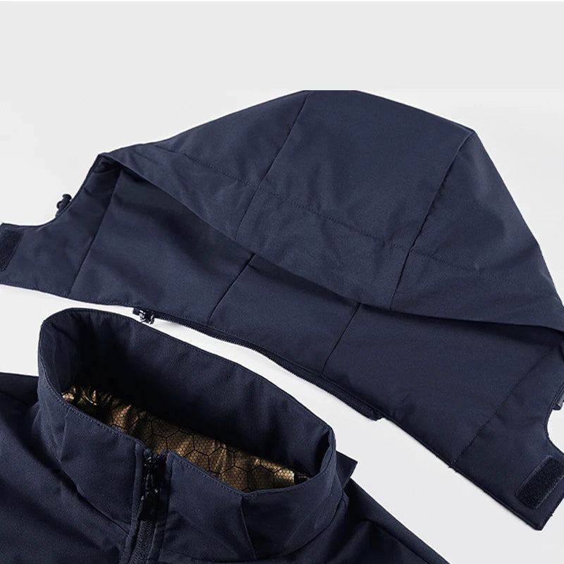 Wasserdichte taktische Softshell-Winterjacke – Outdoor-Windjacke mit Kapuze zum Wandern, Camping und Skifahren