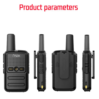 2 Stück Mini-Walkie-Talkie für Kinder – 1–3 km Reichweite, UHF 400–470 MHz, leichtes und farbenfrohes Design