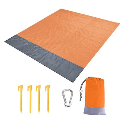 Oversized Beach Towel Mat, Sand-Free en Waterdichte Strandmat, Winddichte Picnic Deken met 4 Haringen voor Buiten en Kamperen