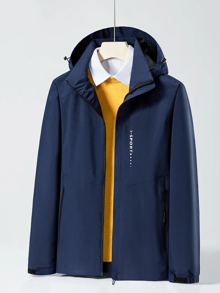 Casual Windbreaker Jas Heren – Waterdichte en Winddichte Outdoor Jas met Afneembare Capuchon voor Lente en Zomer