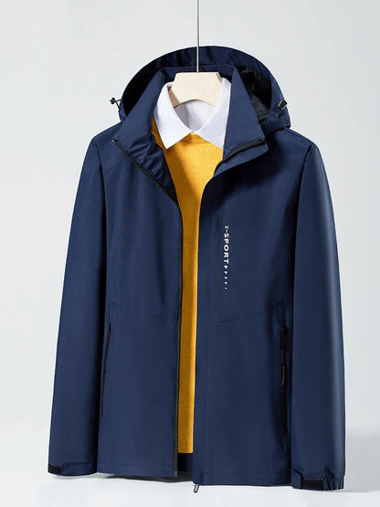Casual Windbreaker Jas Heren – Waterdichte en Winddichte Outdoor Jas met Afneembare Capuchon voor Lente en Zomer