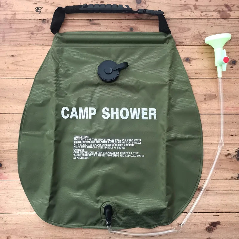 5-Gallon Zonne-verwarmde Camping Douche | Draagbare Badzak voor Outdoor Reizen, Klimmen, Wandelen en Zwemmen
