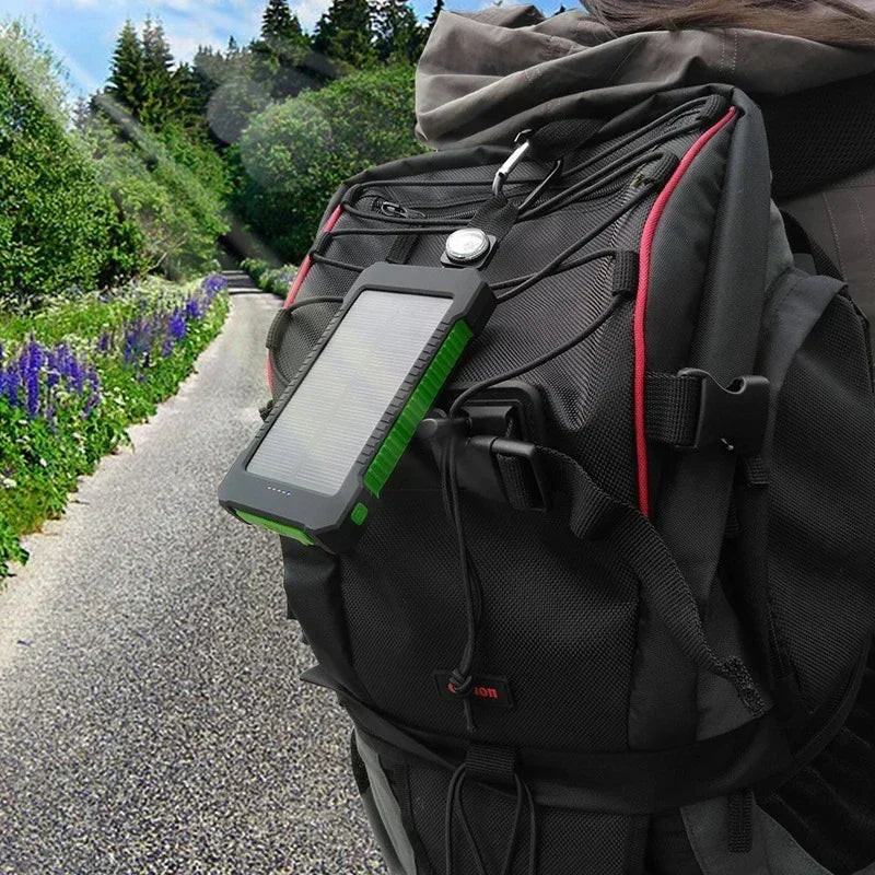 200000mAh Draagbare Solar Powerbank – Waterdichte Externe Batterij met Snelladen & SOS Zaklamp – Powerbank voor Xiaomi & Outdoor