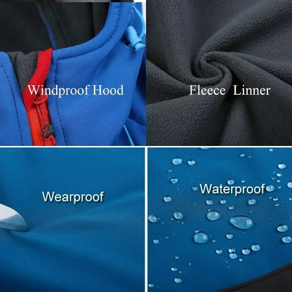 Heren Softshell Jas – Winddichte, Waterdichte en Warme Fleece Jas voor Skiën, Hiking en Trekking