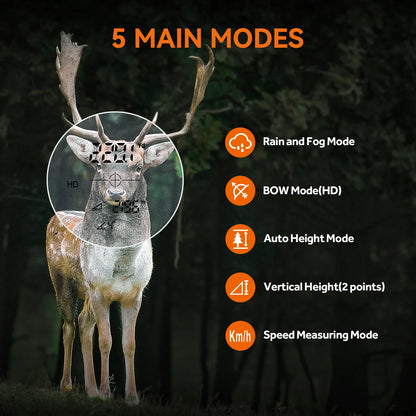 656YD Laser-Entfernungsmesser – Jagd-Entfernungsmesser mit Regen- und Nebelmodus, BOW-Modus und automatischer Höhenmessung