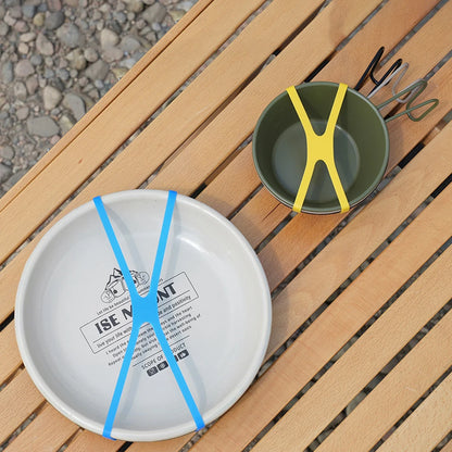 Outdoor-Camping-Silikon-Gummiband – H-förmiger, schnittfester Aufbewahrungsgurt für Besteck und Werkzeuge