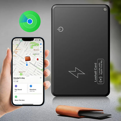 Ultradünne Brieftaschen-Tracking-Karte – GPS-Standort-Tracker mit kabelloser Aufladung für iPhone Find My App
