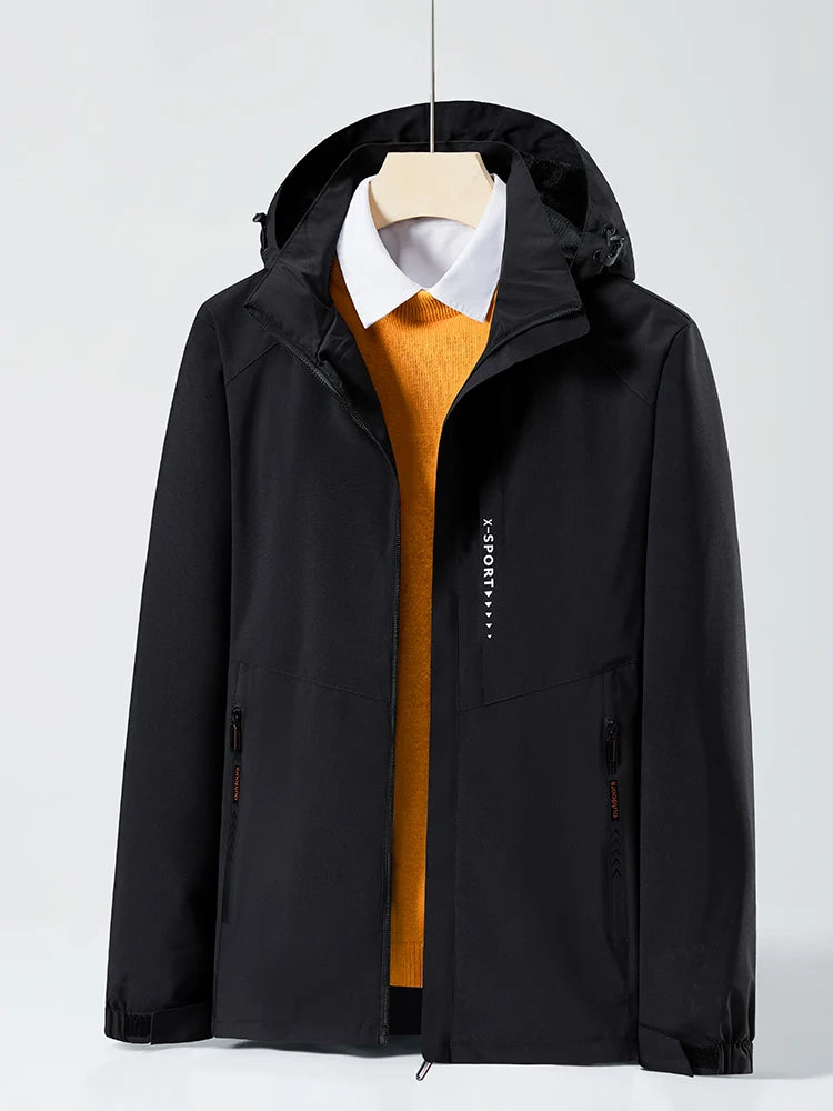 Casual Windbreaker Jas Heren – Waterdichte en Winddichte Outdoor Jas met Afneembare Capuchon voor Lente en Zomer