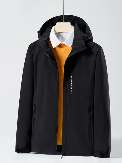Casual Windbreaker Jas Heren – Waterdichte en Winddichte Outdoor Jas met Afneembare Capuchon voor Lente en Zomer