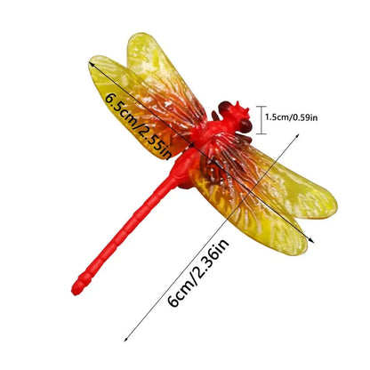 Simulatie Dambord Insect Model, Mini Dambord Beeldje voor Muggenwering, Tuin- en Buitendecoratie, Eco-vriendelijk PVC Ornament