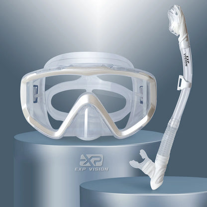 Professionele Snorkelset voor Volwassenen | Anti-Fog Duikbril met Dry Top Snorkel en Pano 3-ramen Masker