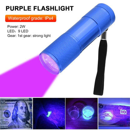 Mini-UV-Taschenlampe – 395 nm LED-Ultraviolett-Taschenlampe mit Zoomfunktion zur Inspektion und Fleckenerkennung