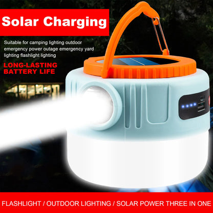 Solar Camping Lantaarn | Oplaadbare LED Tentlamp | 6 Lichtstanden | USB & Zonne-energie
