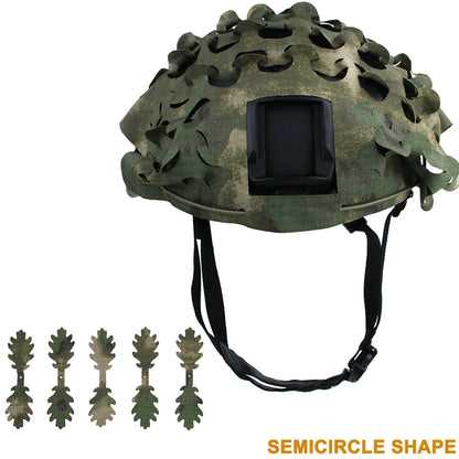 3D-Camouflage-Helmbezug mit Laserschnitt – Netzstoff in Blattform für Airsoft-, Paintball- und Jagdhelmzubehör