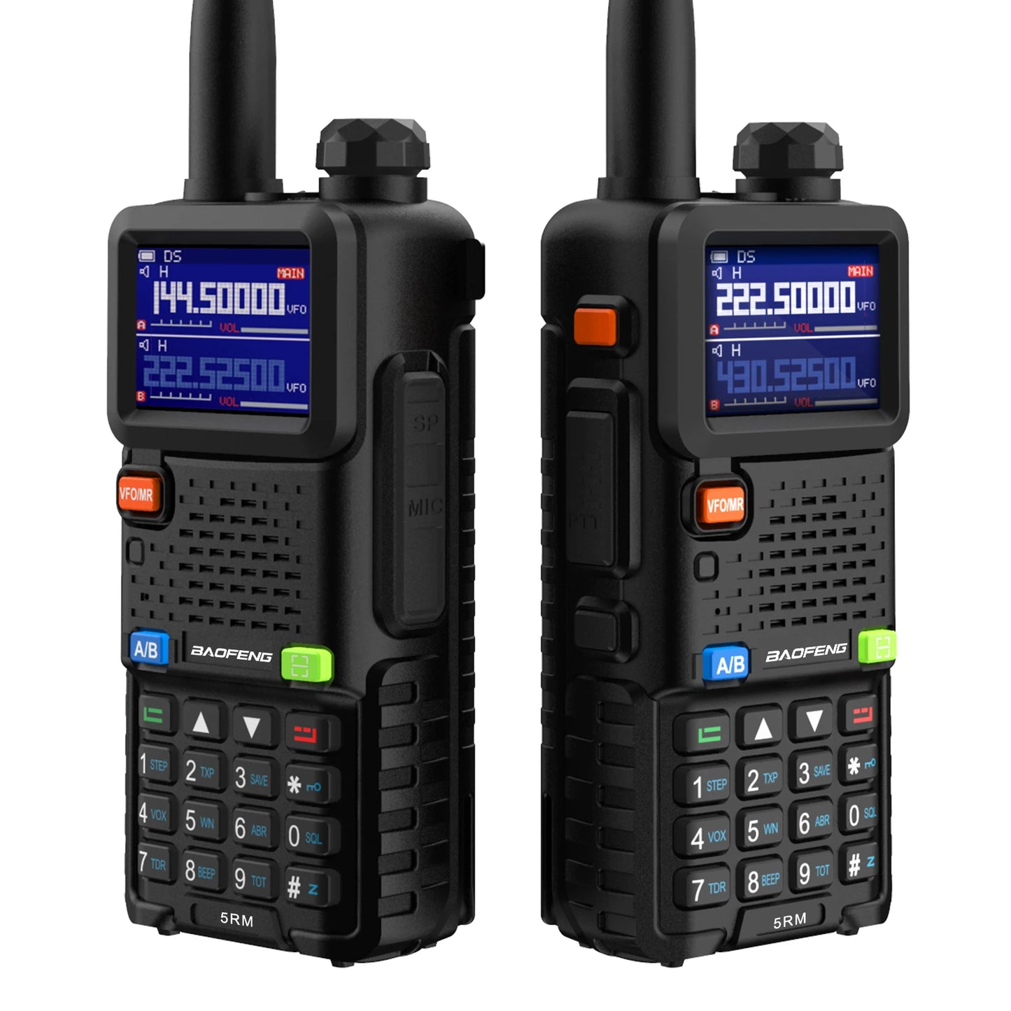 2 Stück Baofeng 5RM Hochleistungs-Walkie-Talkies – große Reichweite, NOAA-Wetterkanäle, 999 Kanäle, USB-C-Aufladung
