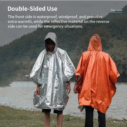Multifunctionele Regenjas voor Buiten – Waterdichte Overlevingsjas, Reflecterende Kleding voor Camping & Noodsituaties
