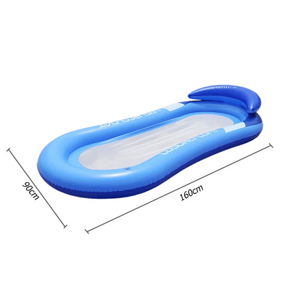 Vouwbare Water Hammock – Opblaasbaar Zwembad Bed voor Strand, Lounge Bed met Kussen voor Zwemmen & Outdoor Recreatie