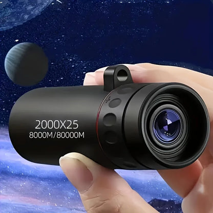 2000X25 HD Monoculaire Verrekijker – Compact en Draagbaar voor Reizen, Wandelen, Vissen, Kamperen, Sterrenkijken, Concerten & Vogelspotten