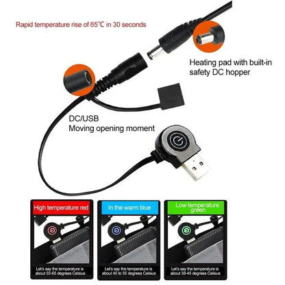 USB-beheizte Outdoor-Isomatte – 5 Heizzonen, einstellbare Temperatur, elektrische Heizmatte für Camping