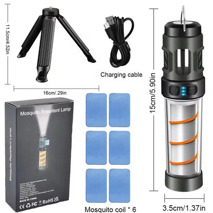 Faltbares Campinglicht – per USB wiederaufladbare Taschenlampe und Teleskoplaterne mit Standfuß