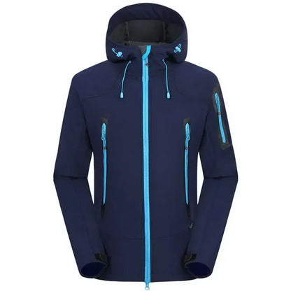 Heren Softshell Jas – Winddichte, Waterdichte en Warme Fleece Jas voor Skiën, Hiking en Trekking