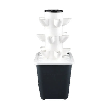 DIY Vertical Tower Planters - 5 Holes, Detachable PP Colonization Cups, Indoor Hydroponic Growing System