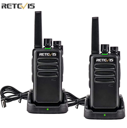 RT668 Walkie Talkie (2 Stück) – PMR 446/FRS 462 MHz, tragbares Funkgerät für Hotels, Cafés und Teamkommunikation