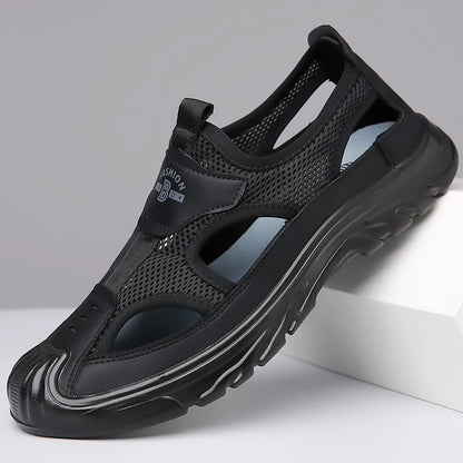 Zomerse Ademend Heren Baotou Sandalen – Lichtgewicht Gladiator Sandalen met Mesh, Anti-slip & Casual Strand Schoenen
