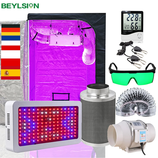 Complete Kweekset – Hydrocultuur Kweektent met LED Grow Light, Koolstoffilter & Ventilator – Indoor Kweek Systeem