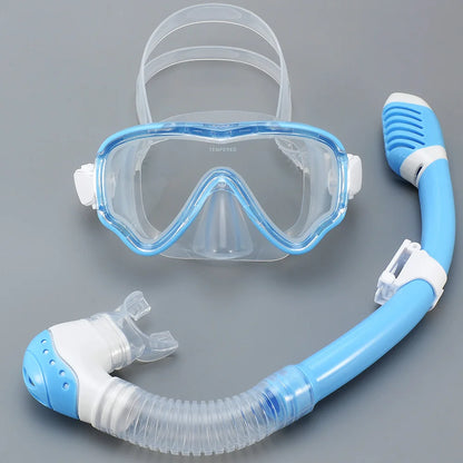 Kids Duikmasker en Snorkel Set | Zwembril met Gehard Glas, Panoramisch Zicht & Dry Top