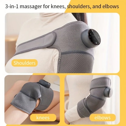Oplaadbare Verwarmde Knie Massager - Verlicht Schouderpijn, Elleboogpijn en Vibraties met Aangepaste Verwarmingsinstellingen