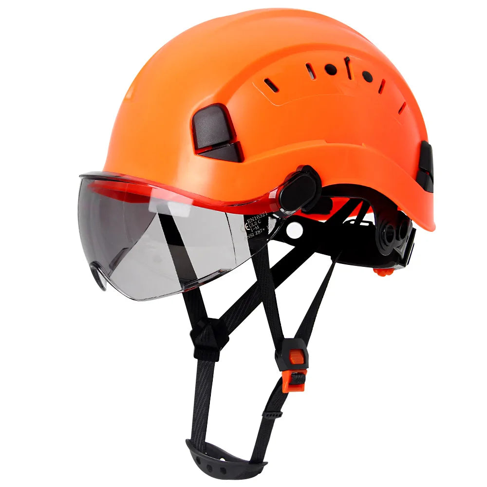 CE Veiligheidshelm met Bril – Ademend ABS Bouwhelm voor Bouw, Industrie & Redding