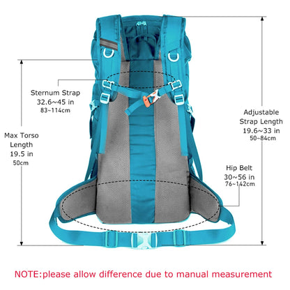 50L Wanderrucksack mit Regenhülle – multifunktionaler Bergsteigerrucksack für Outdoor-Reisen, Trekking und Camping