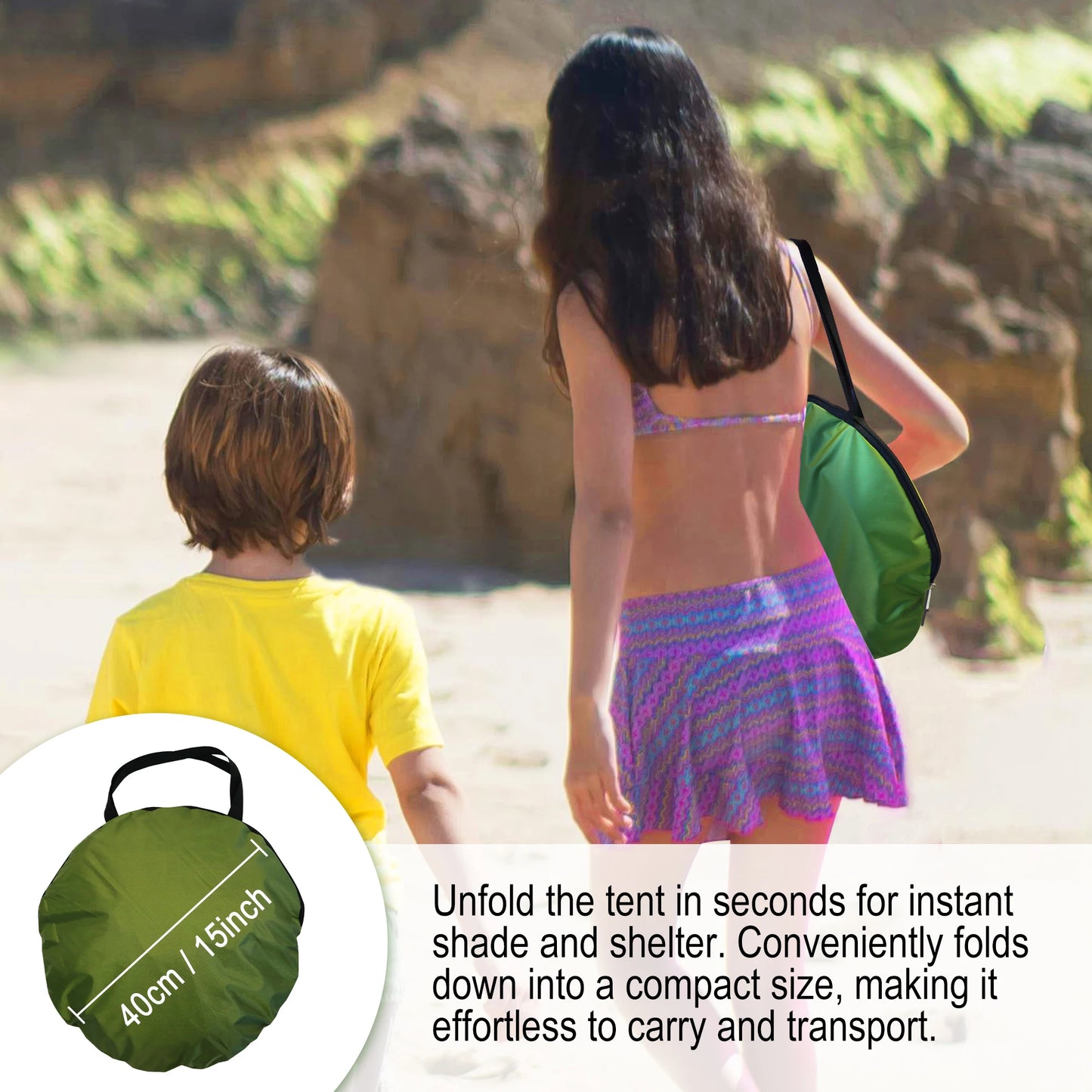 Pop-Up Strandtent – UV-bestendig & Waterdicht Zonnescherm voor Camping en Outdoor